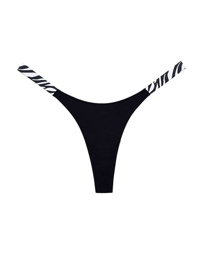 Curvvvy® High-Cut Cotton Thong with Animal Print Straps