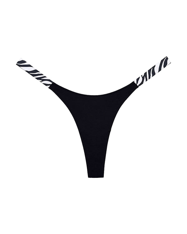 Curvvvy® High-Cut Cotton Thong with Animal Print Straps