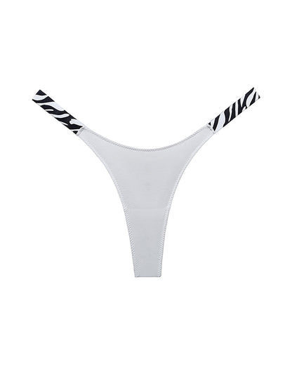 Curvvvy® High-Cut Cotton Thong with Animal Print Straps