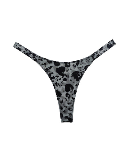 Curvvvy® High-Cut Cotton Thong with Animal Print Straps