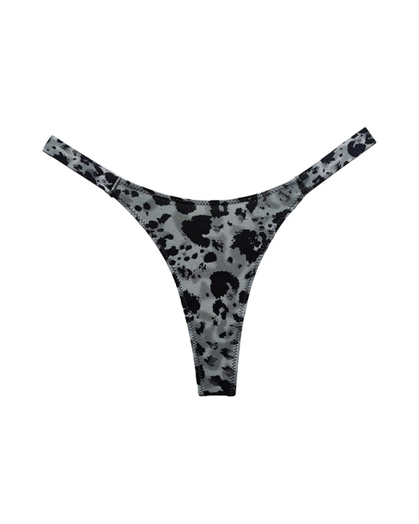 Curvvvy® High-Cut Cotton Thong with Animal Print Straps