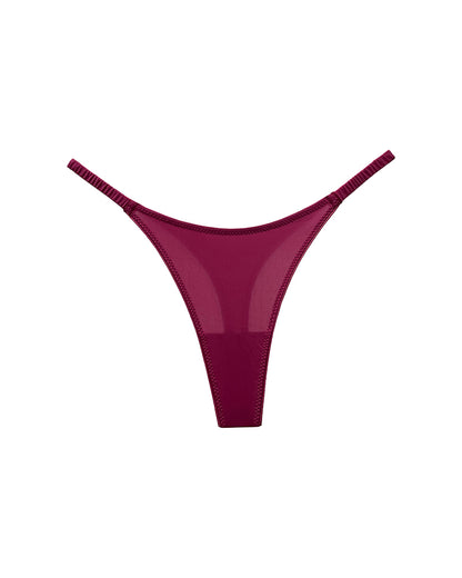 Curvvvy® Plus-Size Ice Silk Thong – Ruched, Single-Strap, High-Cut