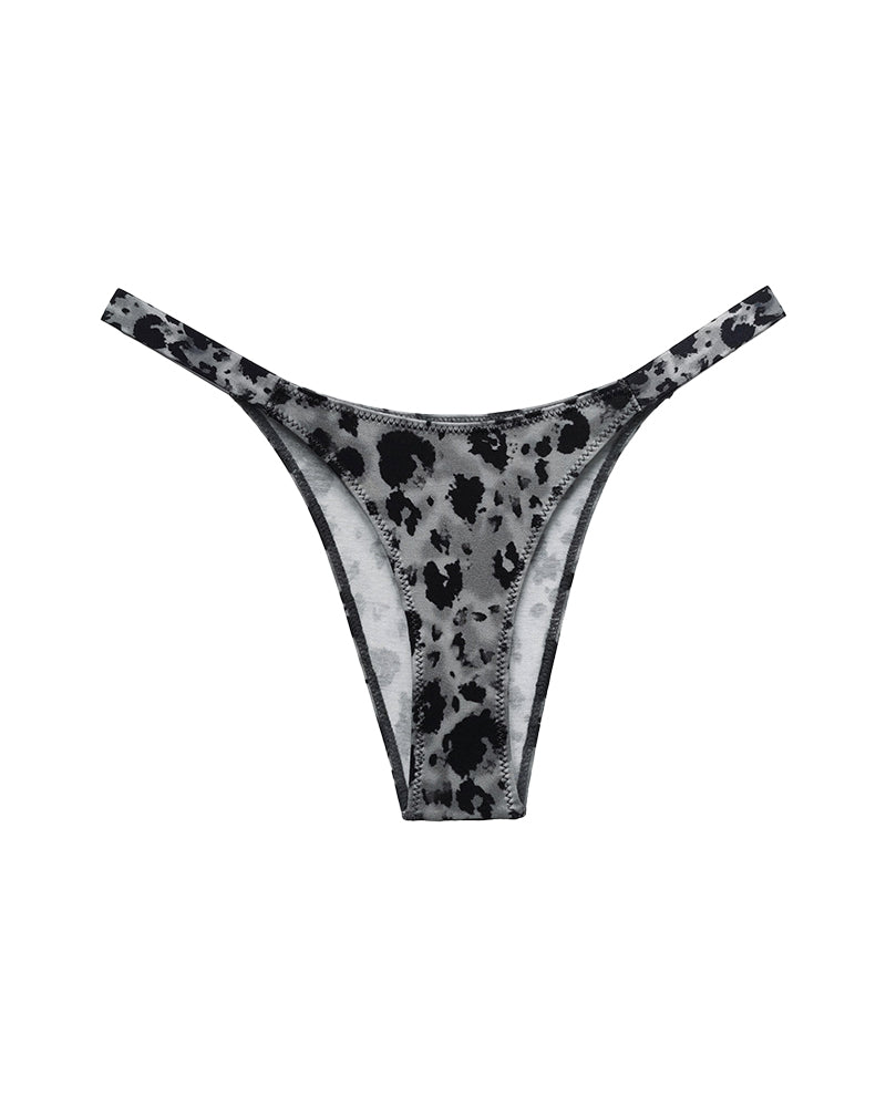 Curvvvy® Pure Cotton V-Cut High Leg Thong with Zebra Print Straps