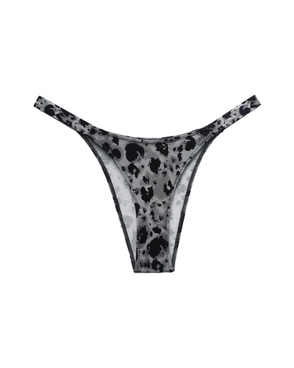Curvvvy® Pure Cotton V-Cut High Leg Thong with Zebra Print Straps