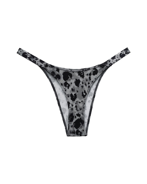 Curvvvy® Pure Cotton V-Cut High Leg Thong with Zebra Print Straps