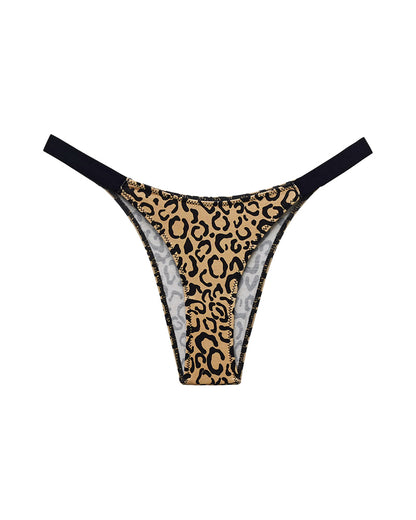Curvvvy® Pure Cotton V-Cut High Leg Thong with Zebra Print Straps