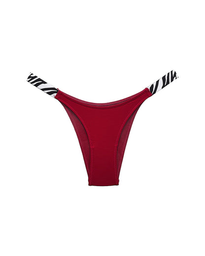 Curvvvy® Pure Cotton V-Cut High Leg Thong with Zebra Print Straps