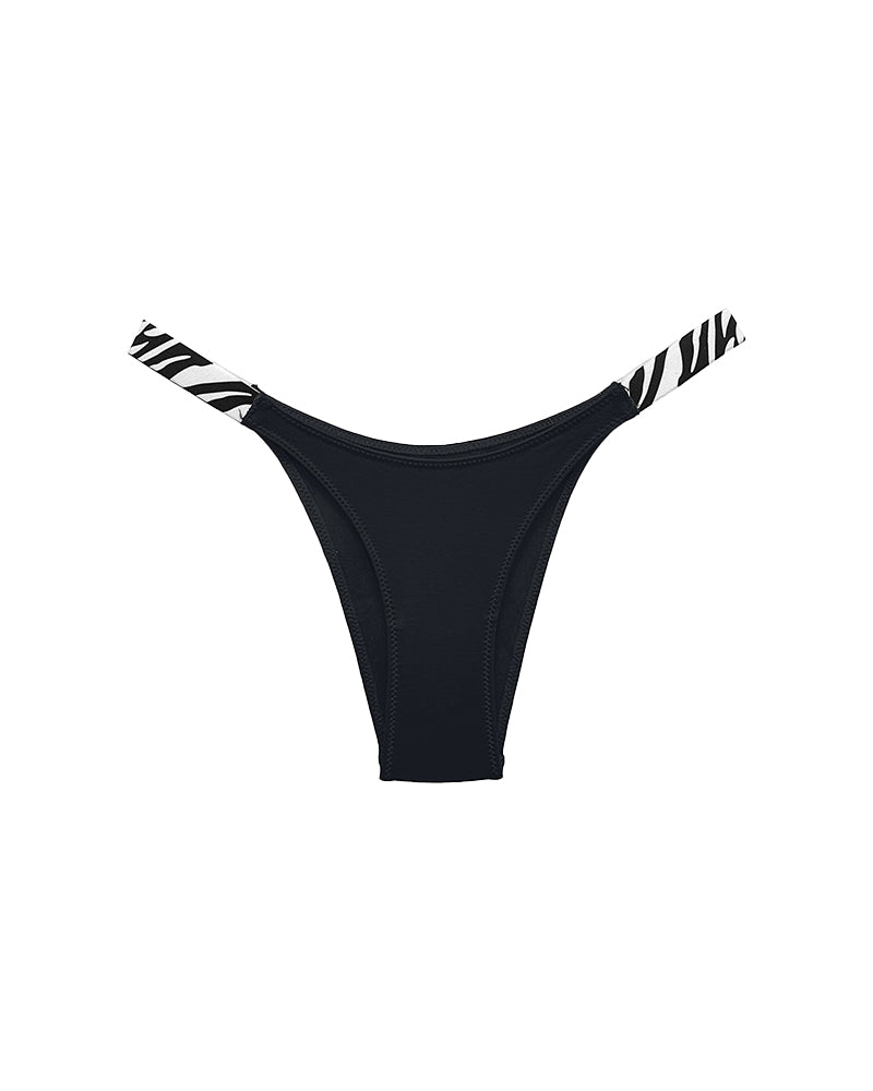 Curvvvy® Pure Cotton V-Cut High Leg Thong with Zebra Print Straps