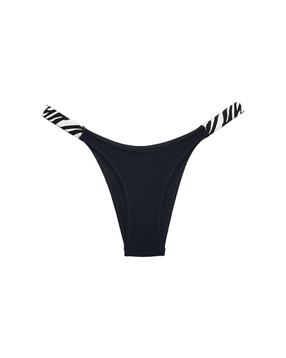 Curvvvy® Pure Cotton V-Cut High Leg Thong with Zebra Print Straps