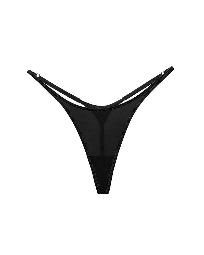 Curvvvy® Adjustable ice silk thong – low-rise, high-cut, seamless