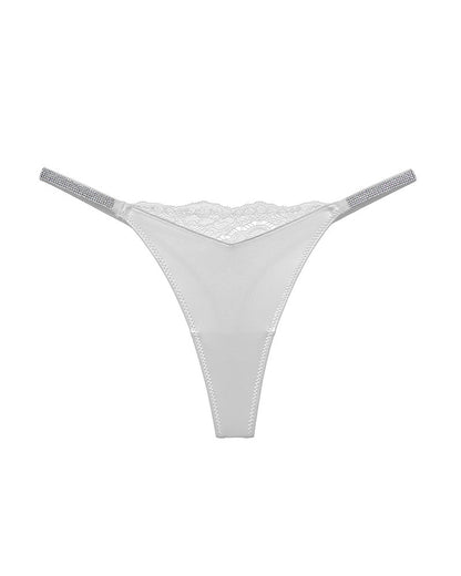 Curvvvy® Plus-size crystal lace thong – high-cut ice silk T-back