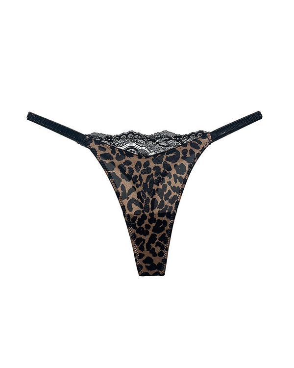 Curvvvy® Plus-size crystal lace thong – high-cut ice silk T-back
