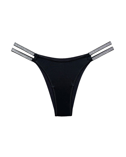 Curvvvy® Plus-Size Rhinestone Double Strap High-Cut Ice Silk Panty