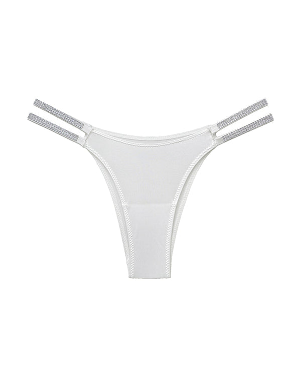 Curvvvy® Plus-Size Rhinestone Double Strap High-Cut Ice Silk Panty