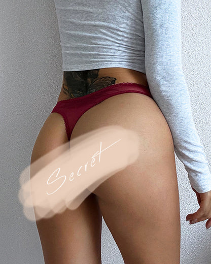 Curvvvy® Seductive Sheer Mesh & Lace Thong Panty