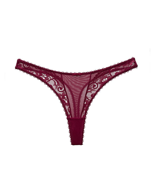 Curvvvy® Seductive Sheer Mesh & Lace Thong Panty
