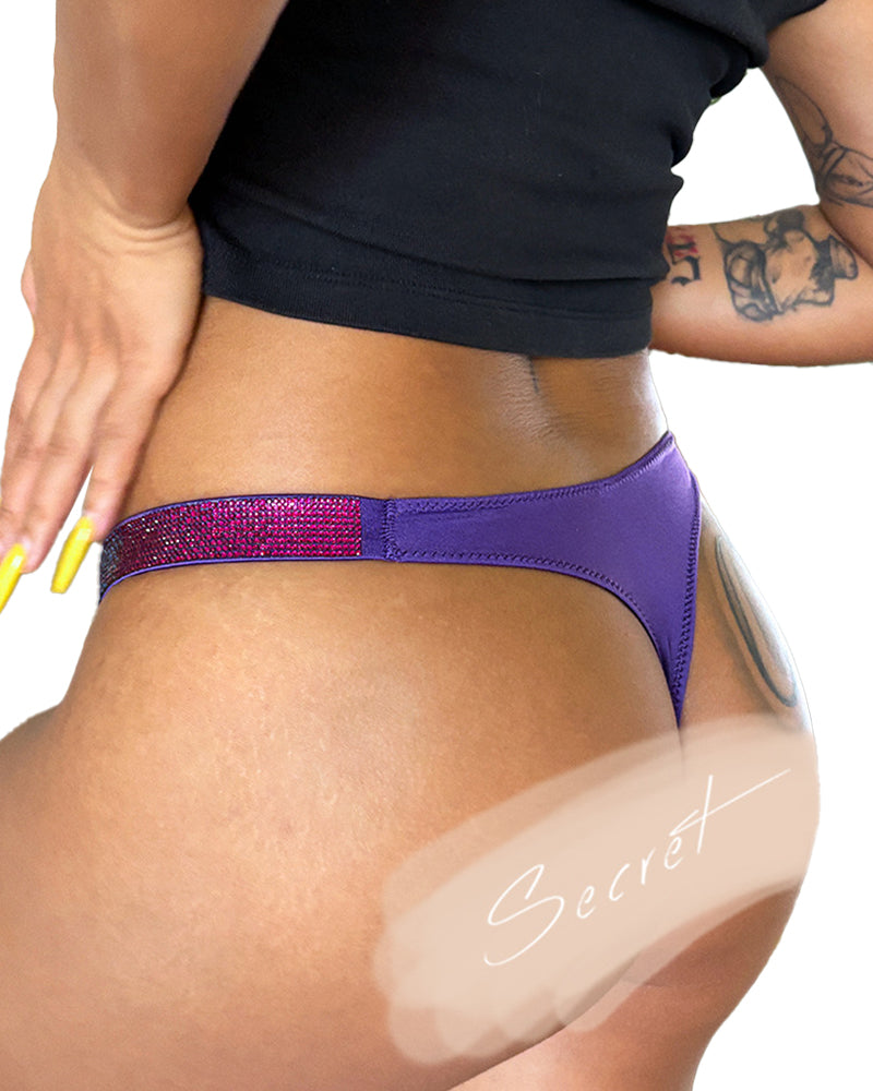 Curvvvy® Gradient Rhinestone Thong