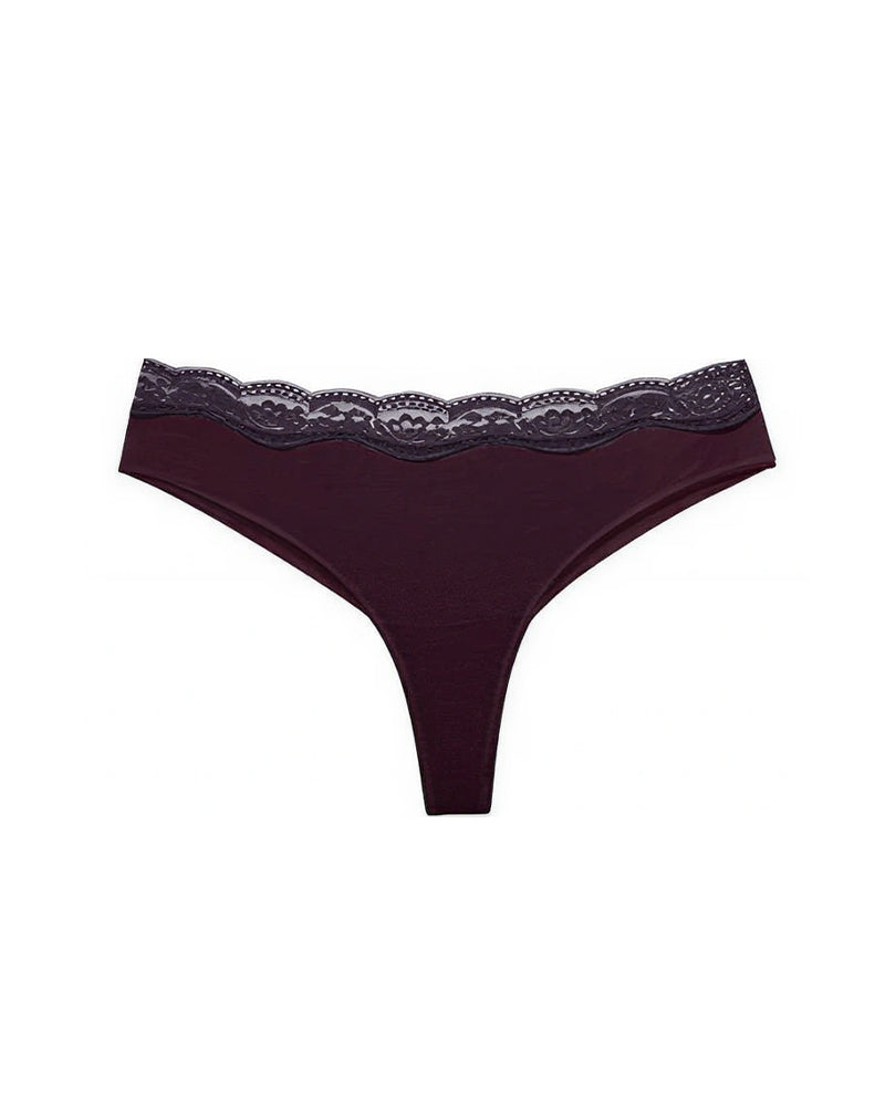 Curvvvy® Lace High Cut Color Block Thong