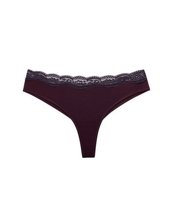 Curvvvy® Lace High Cut Color Block Thong