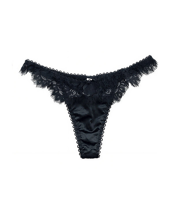 Curvvvy® Eyelash Lace Satin Silky Sensual Panty