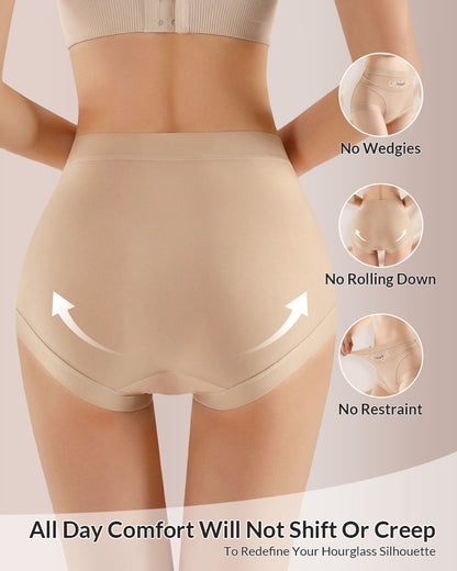 Curvvvy® High-Waisted Seamless Ice Silk Shaping Briefs (6 Pack)