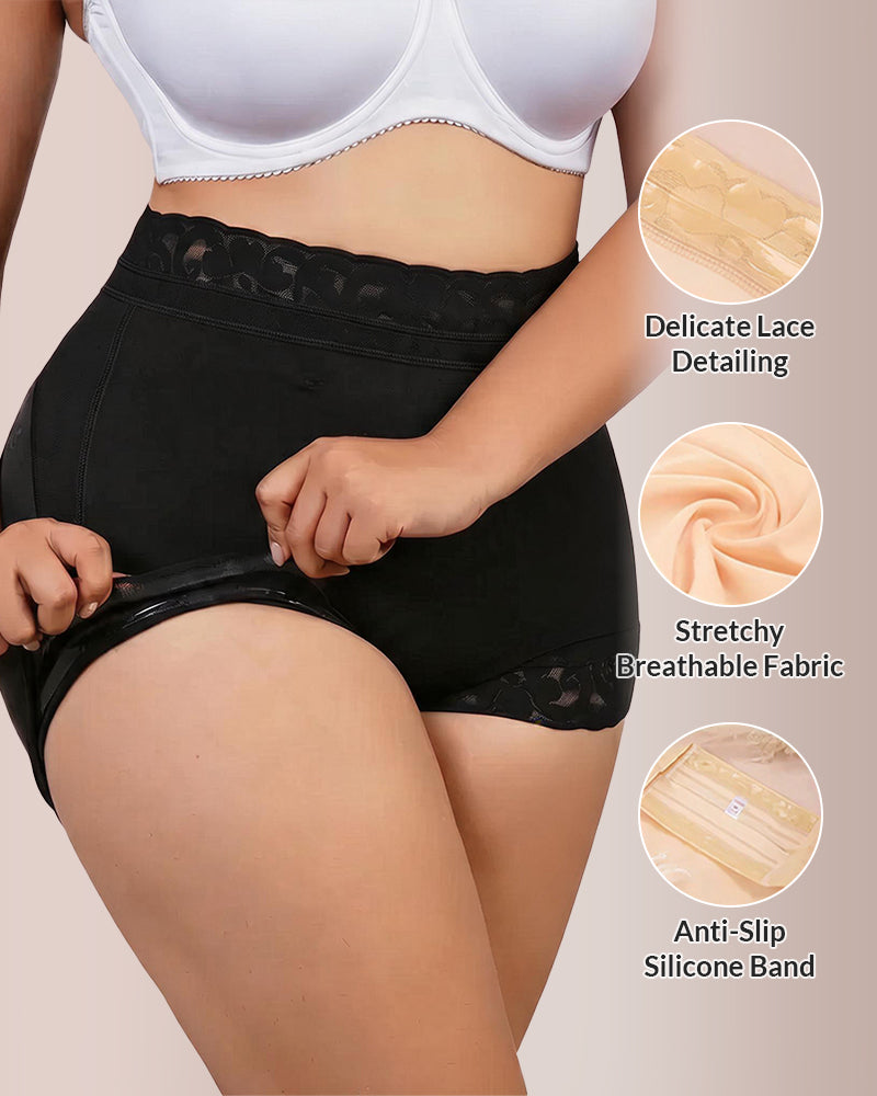 Curvvvy® Mid-Waist Lace Shapewear Shorts