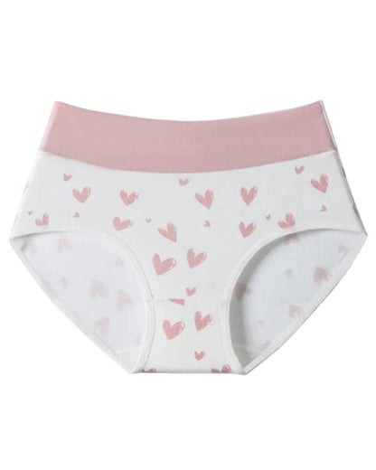 Curvvvy® Cute Love Print Soft Cotton Stretchy Women's Panties (6 Pack)