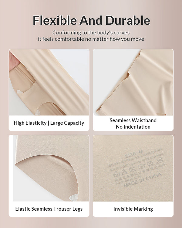 Curvvvy® Seamless Antibacterial Mid-Waist Plus Size Briefs