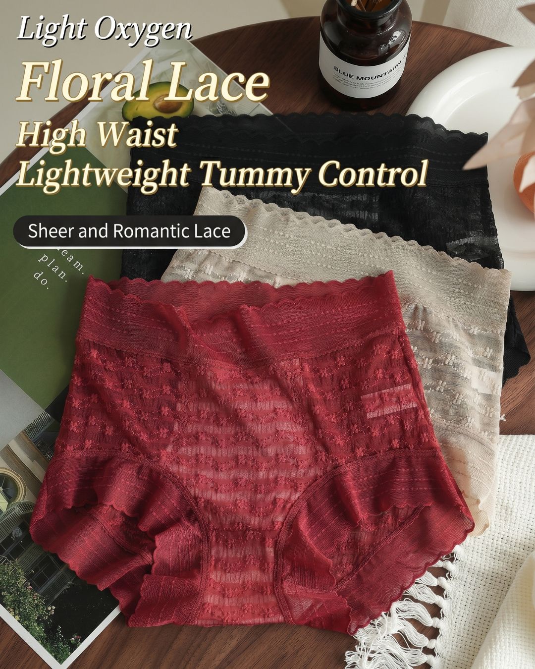 Curvvvy™ High-Waisted Tummy Control Lace Bodyshorts