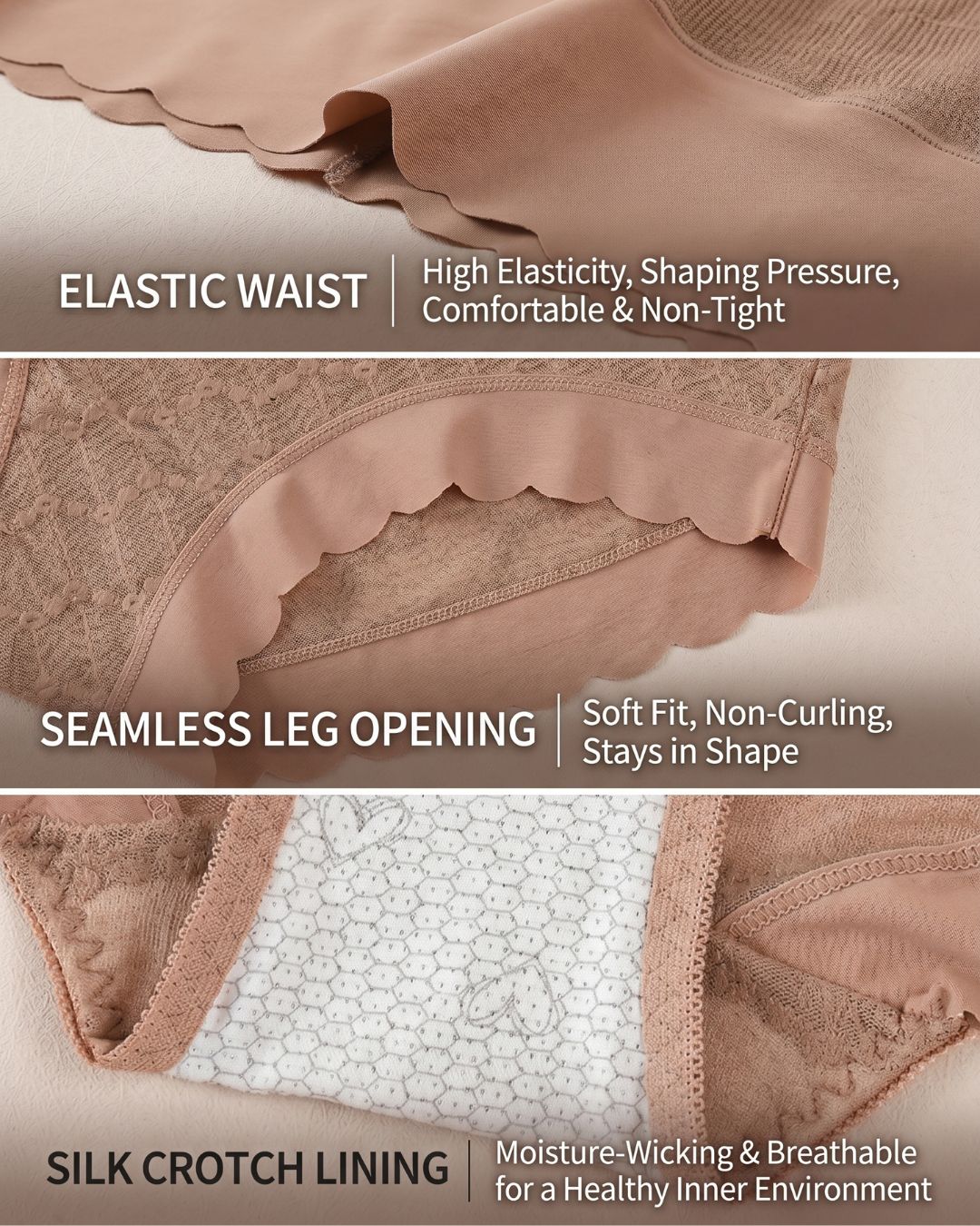 Curvvvy™ Soft Lace High-Waisted Seamless Tummy Control Panties