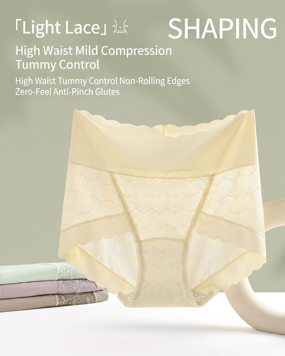Curvvvy™ Soft Lace High-Waisted Seamless Tummy Control Panties