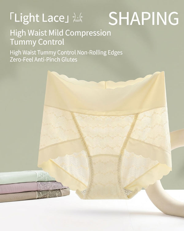 Curvvvy™ Soft Lace High-Waisted Seamless Tummy Control Panties
