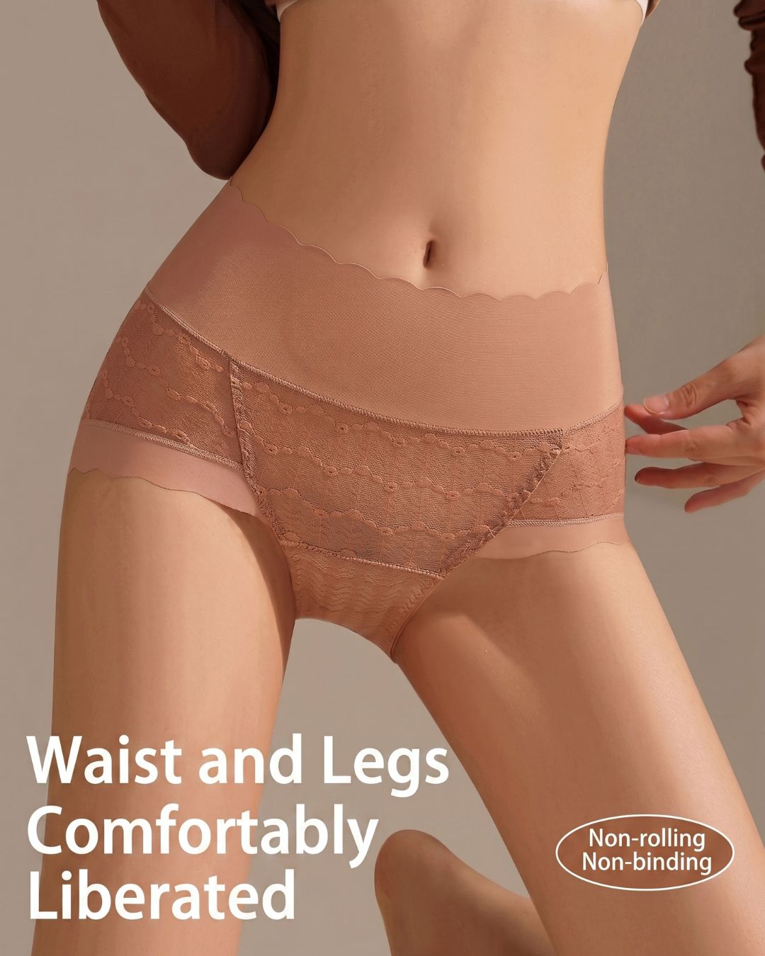 Curvvvy™ Soft Lace High-Waisted Seamless Tummy Control Panties