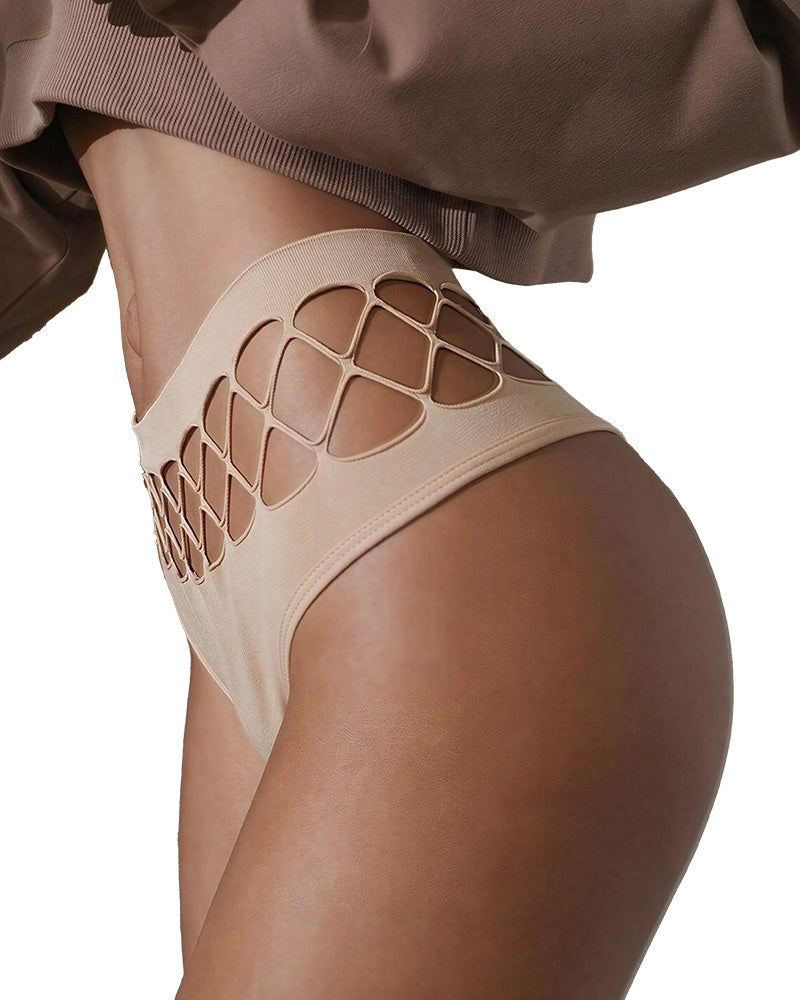 Curvvvy™ Lattice Cutout Seamless Sports Thong