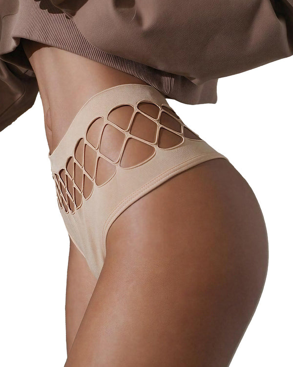 Curvvvy™ Lattice Cutout Seamless Sports Thong