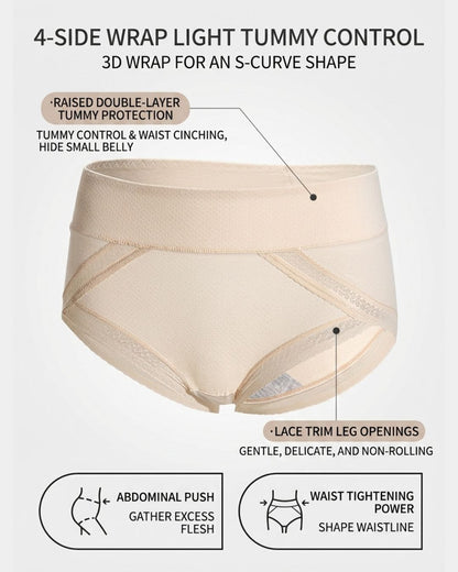 Curvvvy™ Atmungsaktive Slips mit Spitzenbesatz und Bauchkontrolle