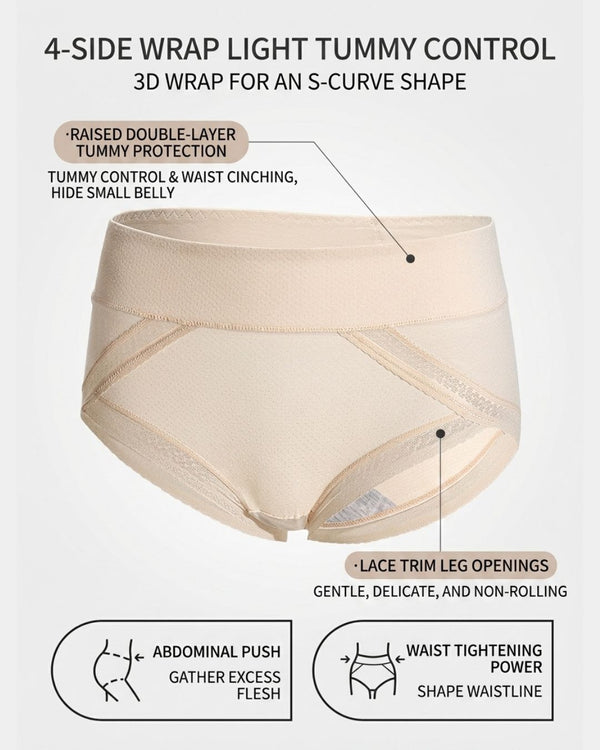 Curvvvy™ Atmungsaktive Slips mit Spitzenbesatz und Bauchkontrolle