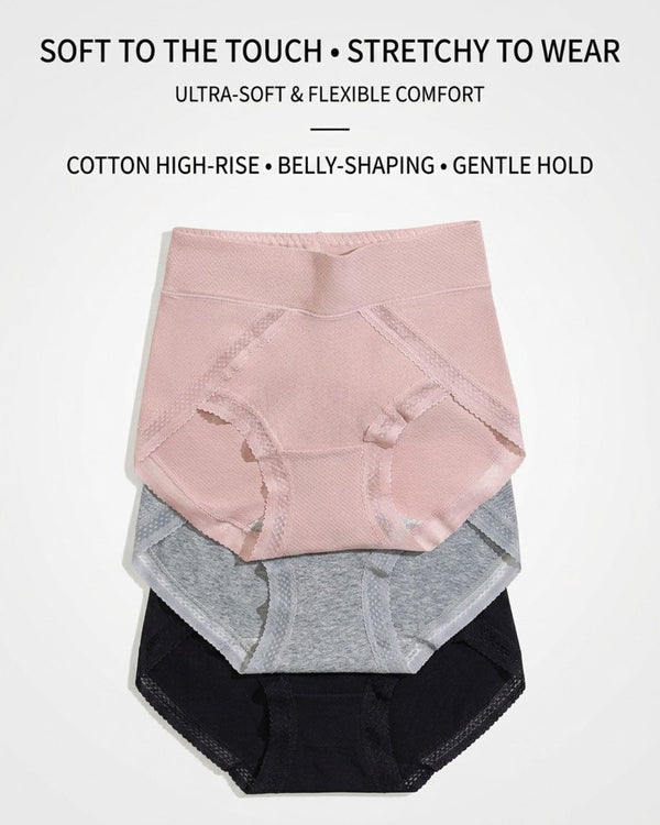 Curvvvy™ Atmungsaktive Slips mit Spitzenbesatz und Bauchkontrolle