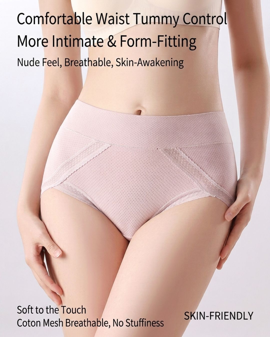 Curvvvy™ Atmungsaktive Slips mit Spitzenbesatz und Bauchkontrolle