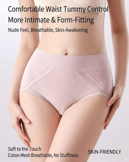 Curvvvy™ Atmungsaktive Slips mit Spitzenbesatz und Bauchkontrolle