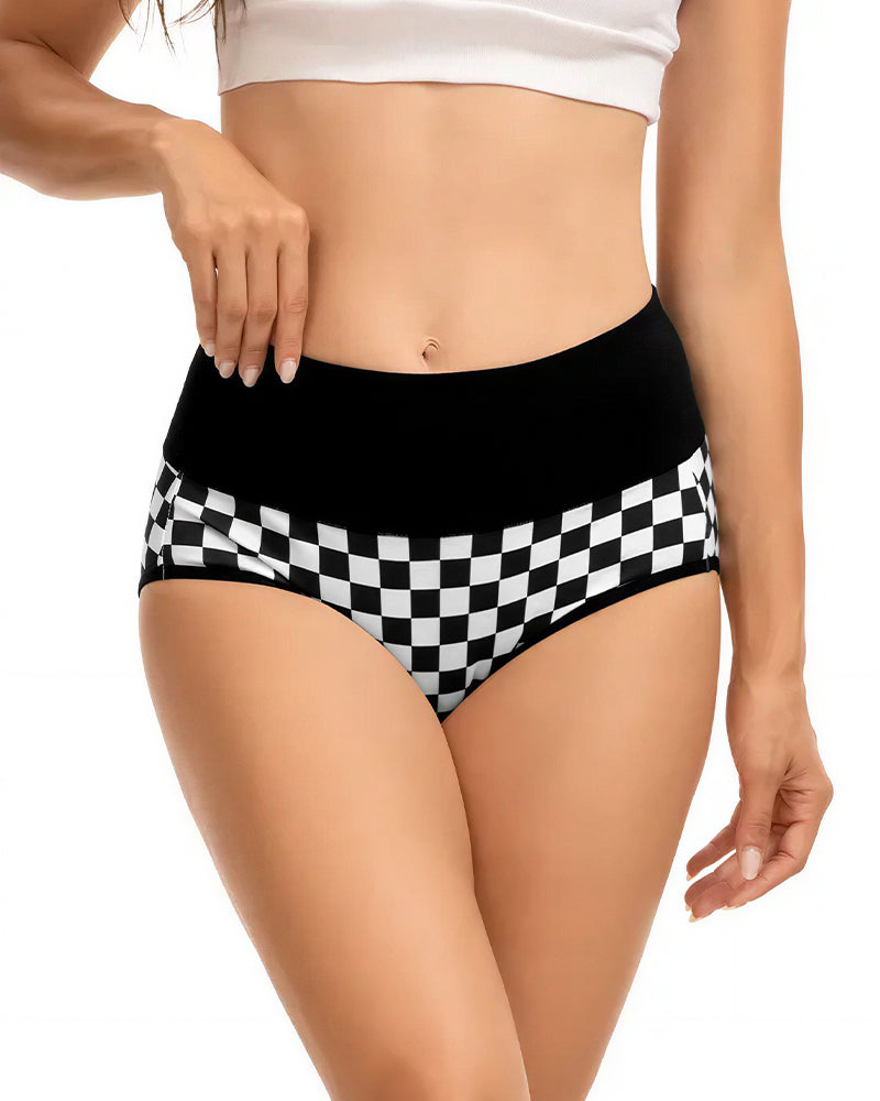 Curvvvy™ High-Waisted Checkerboard Briefs
