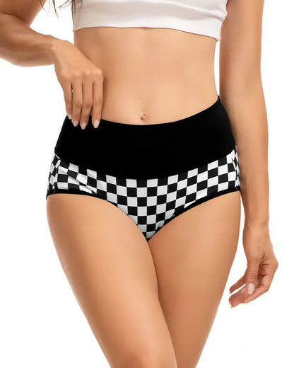 Curvvvy™ High-Waisted Checkerboard Briefs