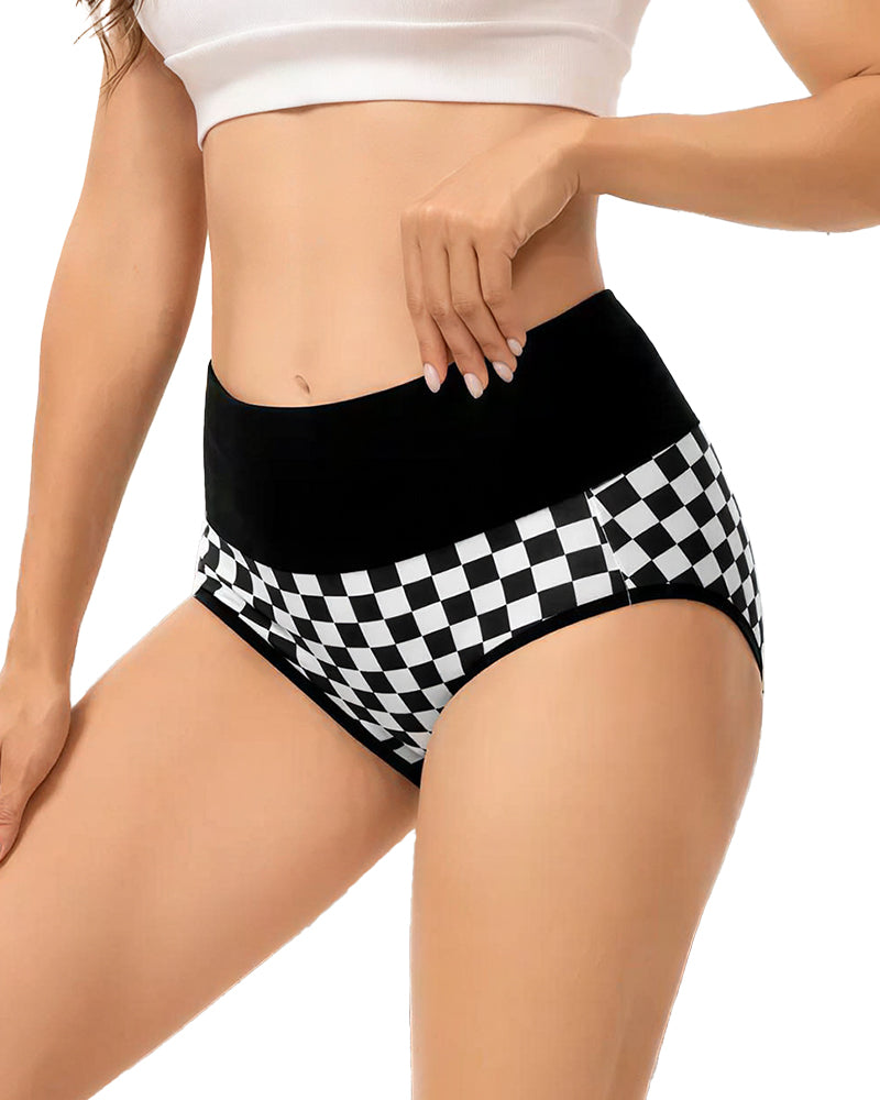 Curvvvy™ High-Waisted Checkerboard Briefs