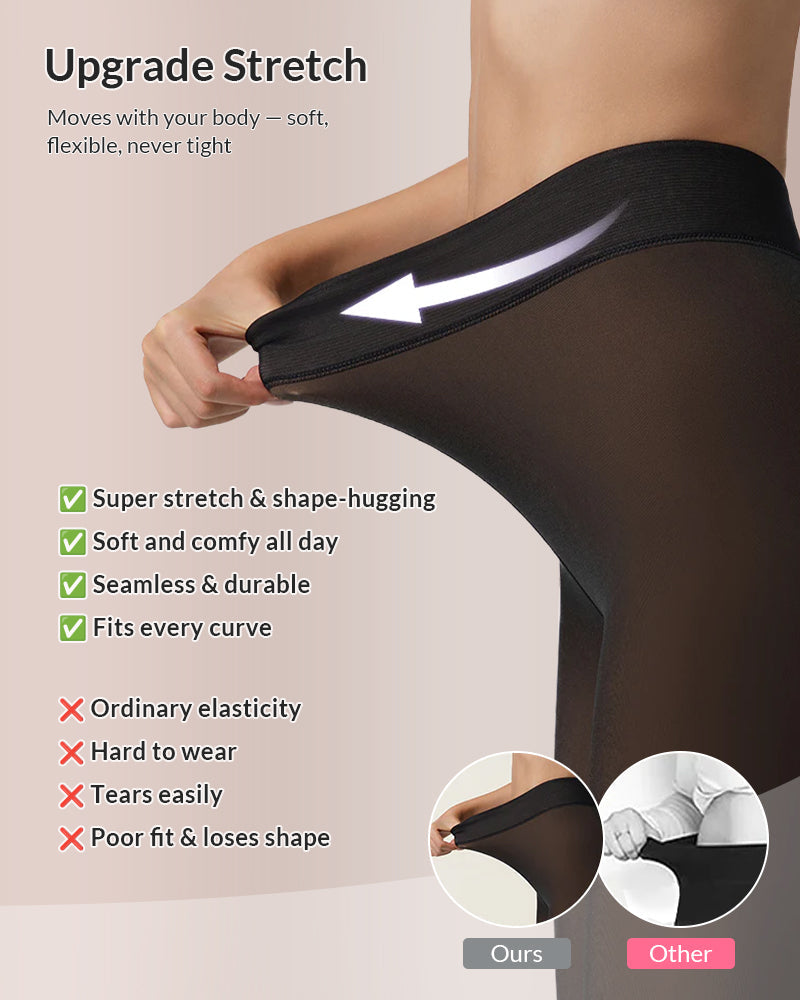 Curvvvy® Translucent Fleece-Lined Tights curvvvy