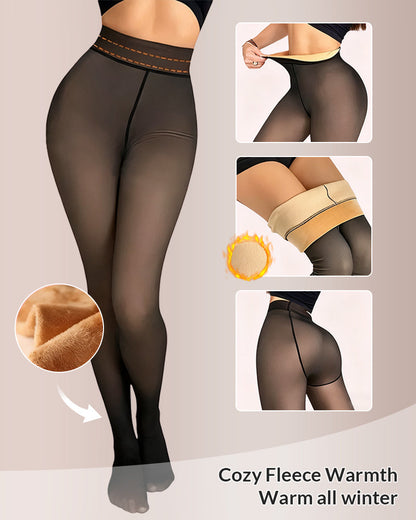 Curvvvy® Translucent Fleece-Lined Tights curvvvy