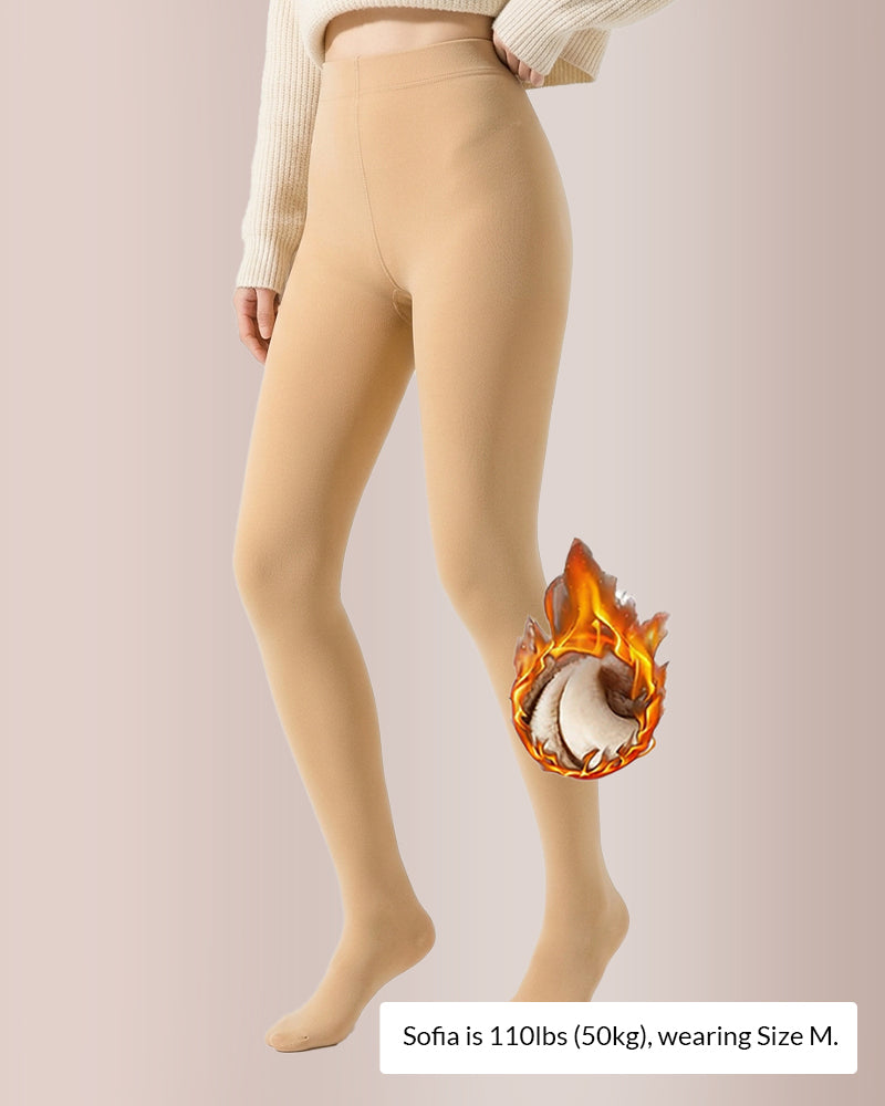 Curvvvy™ Semi-Sheer Single Seam Fleece Lined Tights