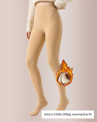 Curvvvy™ Semi-Sheer Single Seam Fleece Lined Tights