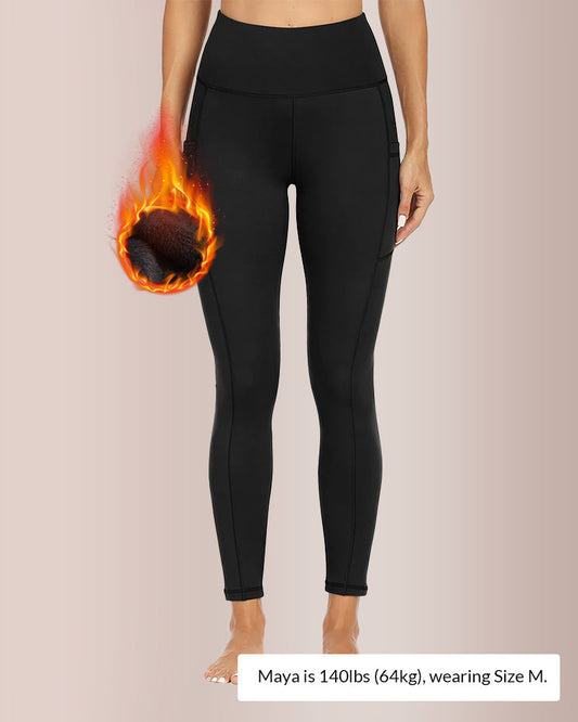 Curvvvy® Fleece-Lined High-Waist Leggings with Pockets Curvvvy-US