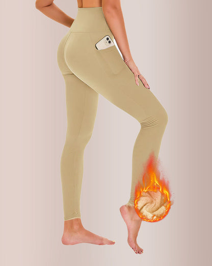 Curvvvy® Fleece-Lined High-Waist Leggings with Pockets Curvvvy-US