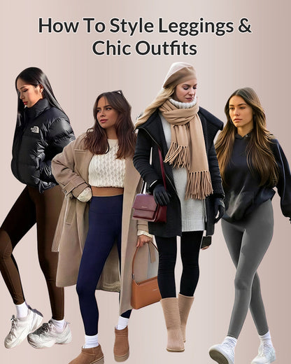 Curvvvy® Fleece-Lined High-Waist Leggings with Pockets Curvvvy-US